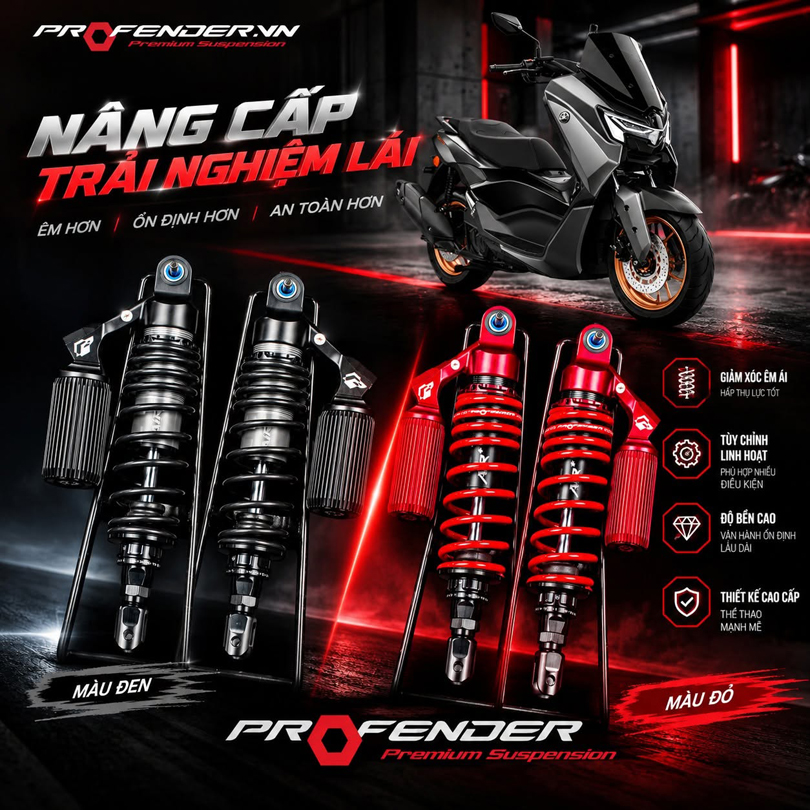 Phuộc Profender Air Plus Nmax 155/ PCX150 ( lắp zin chuẩn size) 